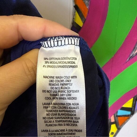 Calvin Klein Performance Blue and Black Asymmetrical Long Sleeve Tunic. Size 0X - Picture 4 of 5